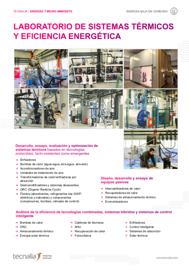 Catálogo de Laboratorio de sistemas térmicos y eficiencia energética