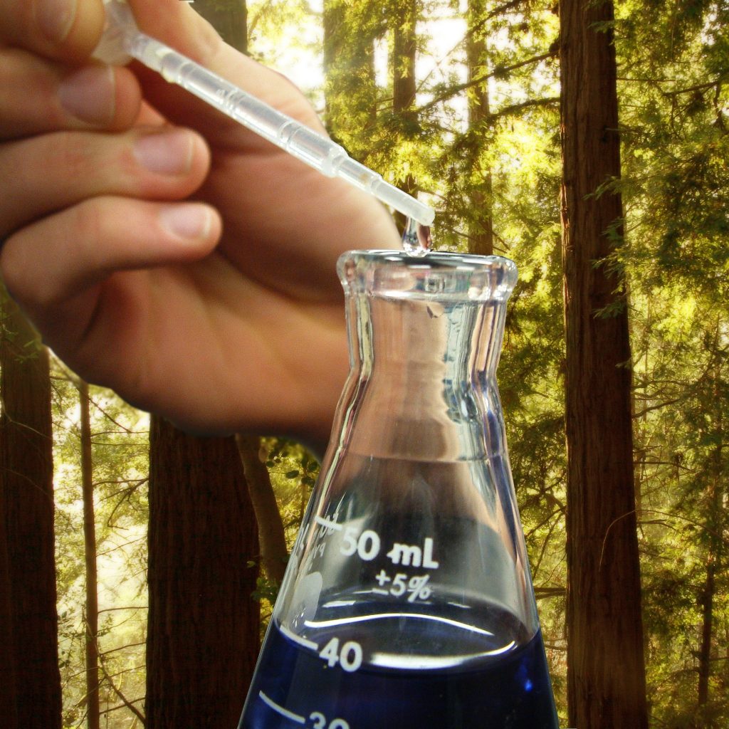Erlenmeyer con biocombustible