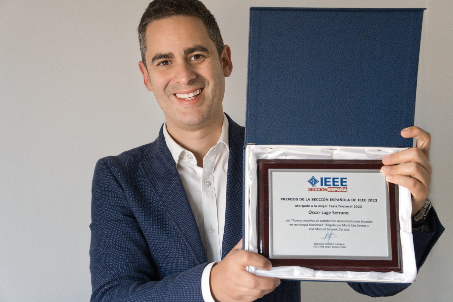 Óscar Lage recibe el Premio IEEE a la Mejor Tesis Doctoral 2023