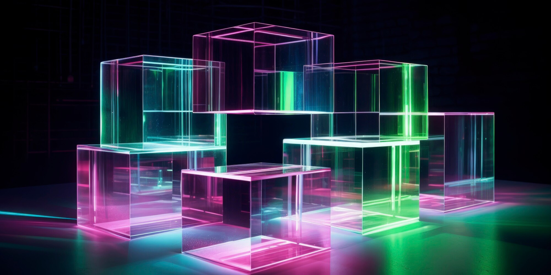 cubos transparentes refractando luz para representar el portal de transparencia de TECNALIA