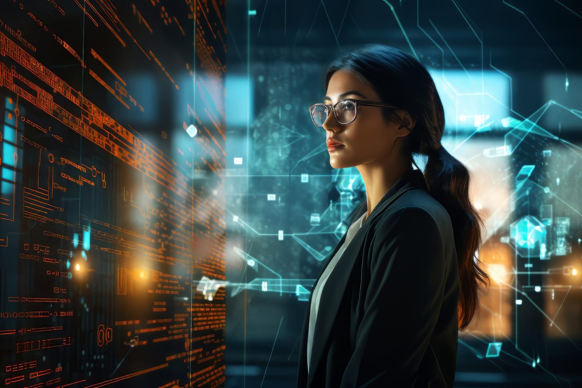 mujer en área digitalizada representando transferencia de tecnología en TECNALIA ventures