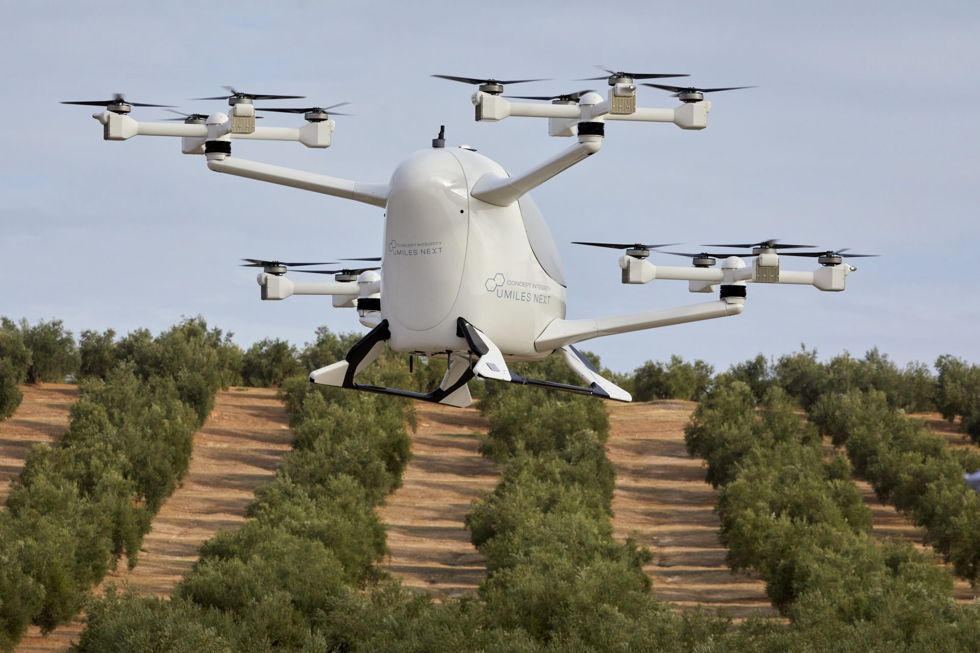Imagen de pruebas outdoor del aerotaxi en Jaén